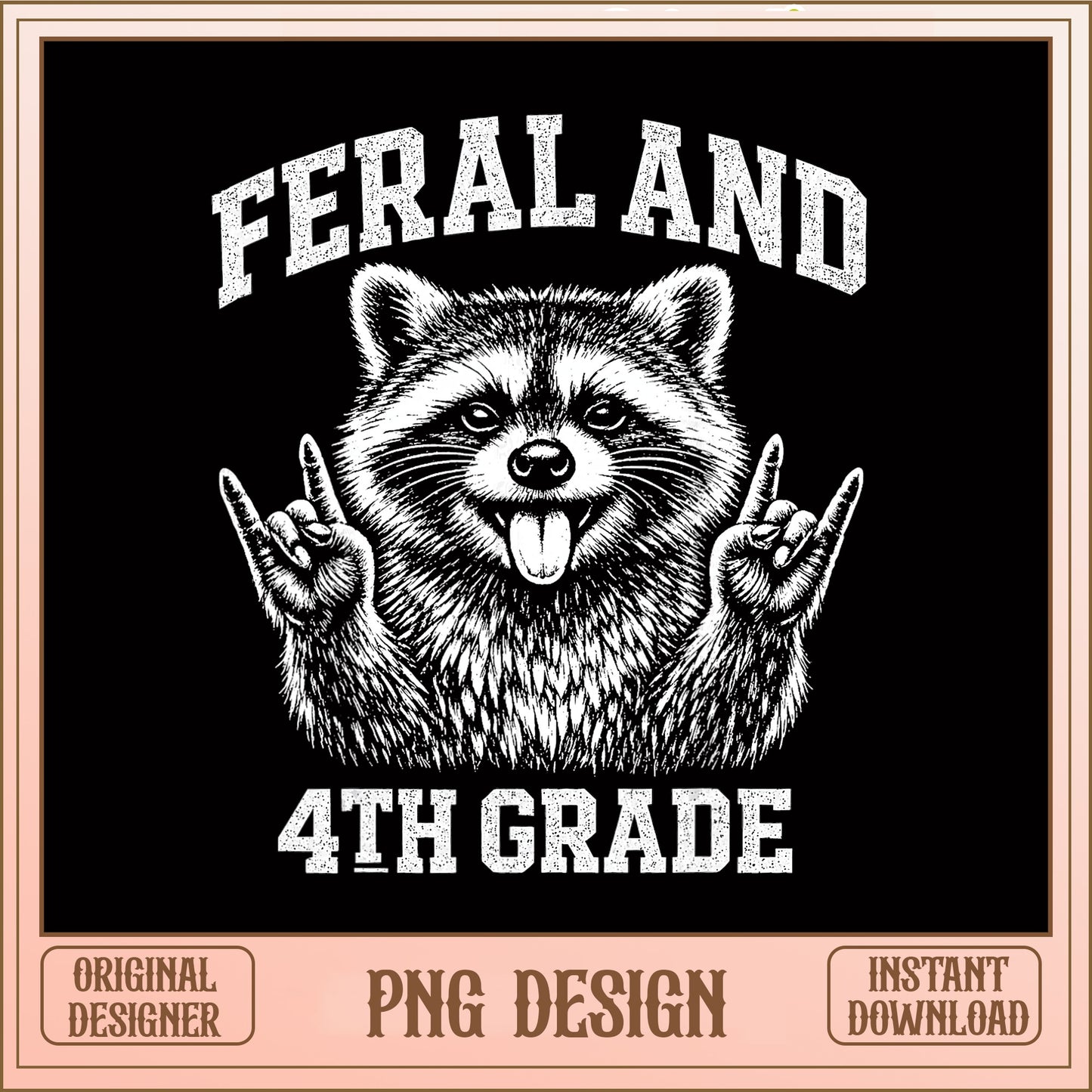 Feral And 4th Grade Raccoon PNG, Funny School PNG, Teacher PNG