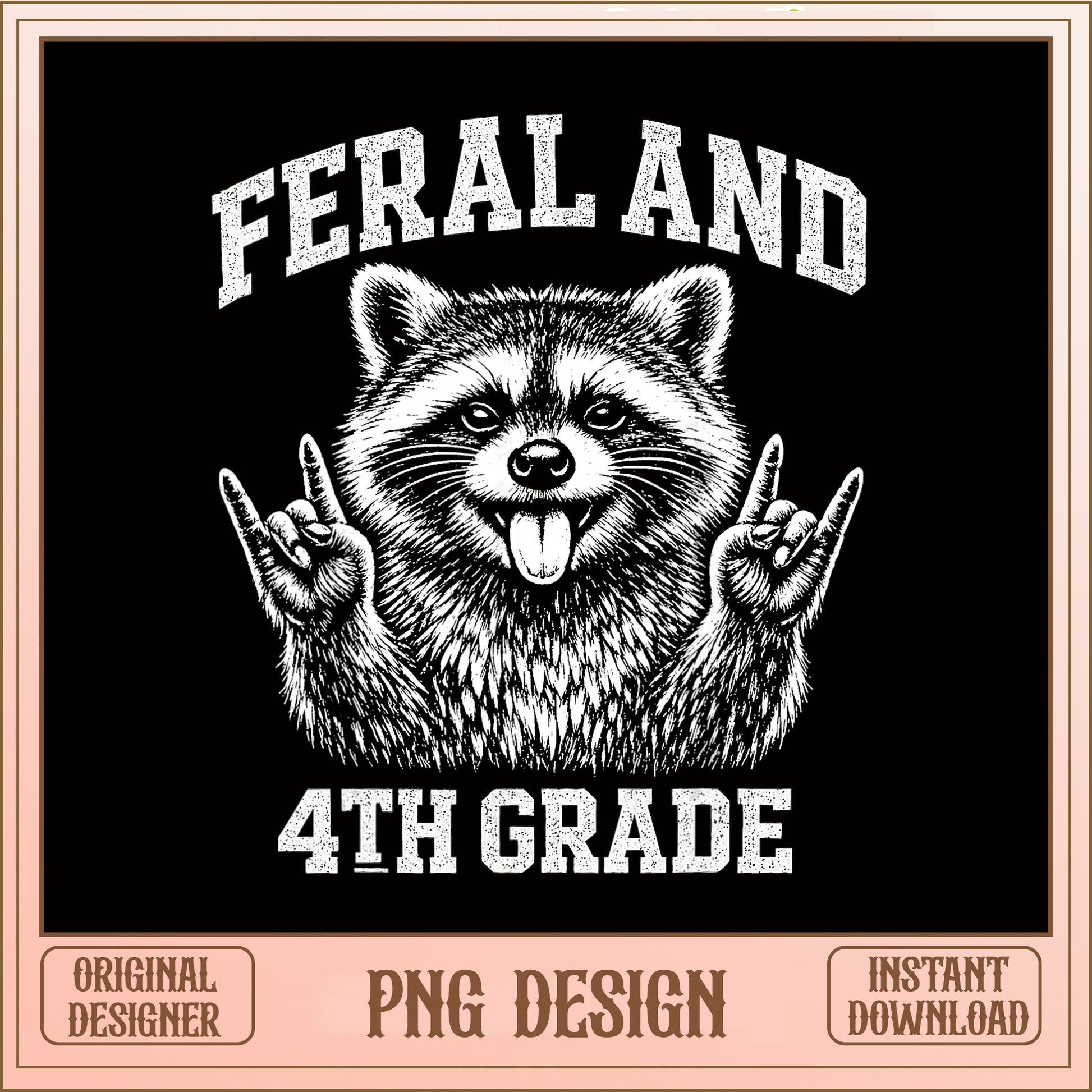 Feral And 4th Grade Raccoon PNG, Funny School PNG, Teacher PNG