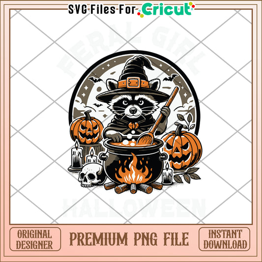 Feral girl halloween png, halloween decorations png, halloween cartoon png