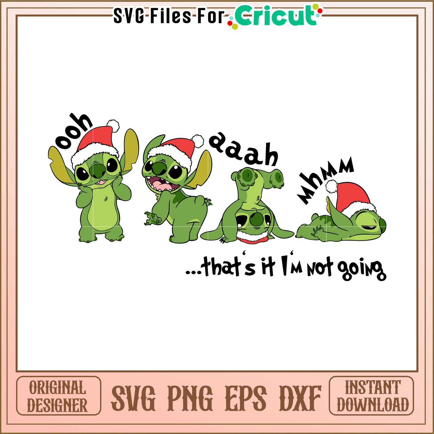 Festive Cartoon Alien Design with Fun Expressions Christmas SVG