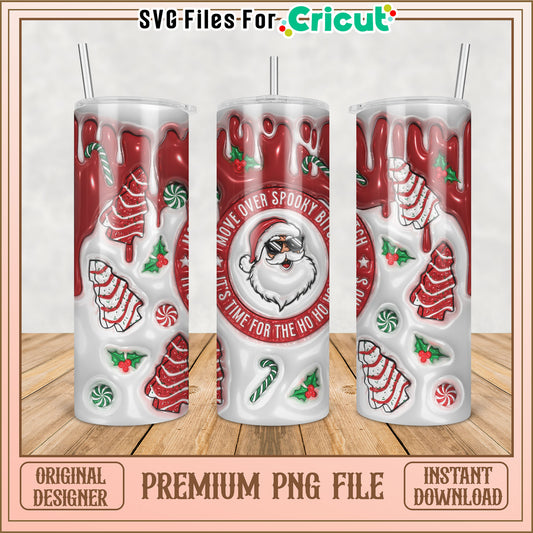 Festive Christmas Tumbler Design PNG File for Cricut Projects