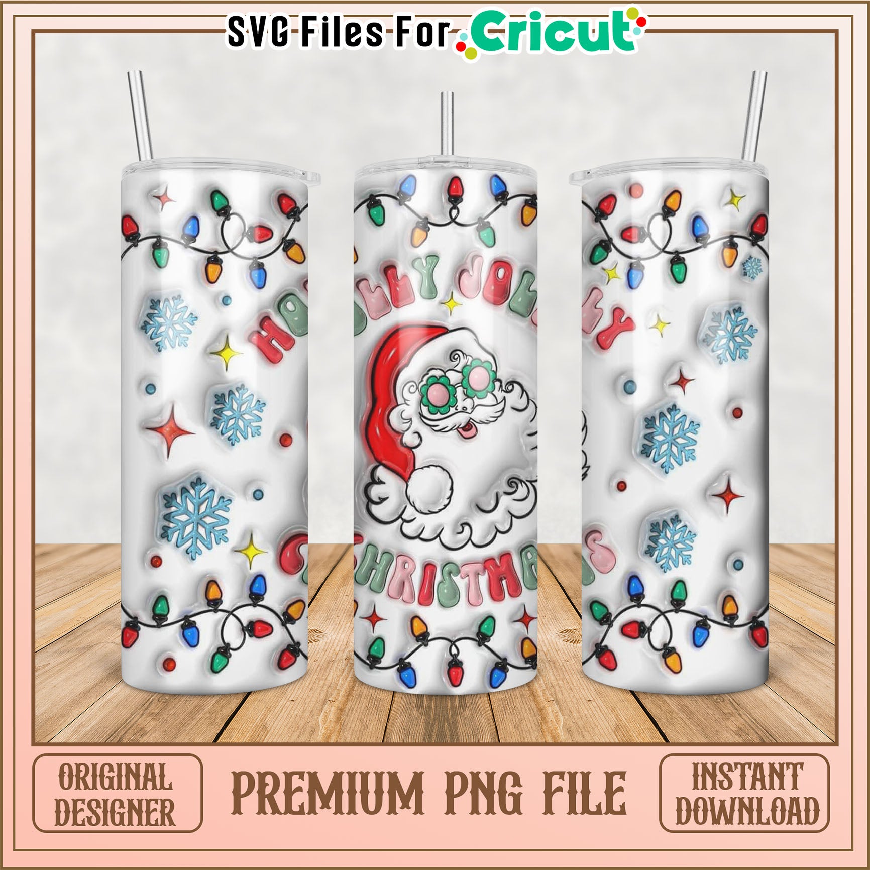 Festive Christmas Tumbler Design PNG Perfect for DIY Projects