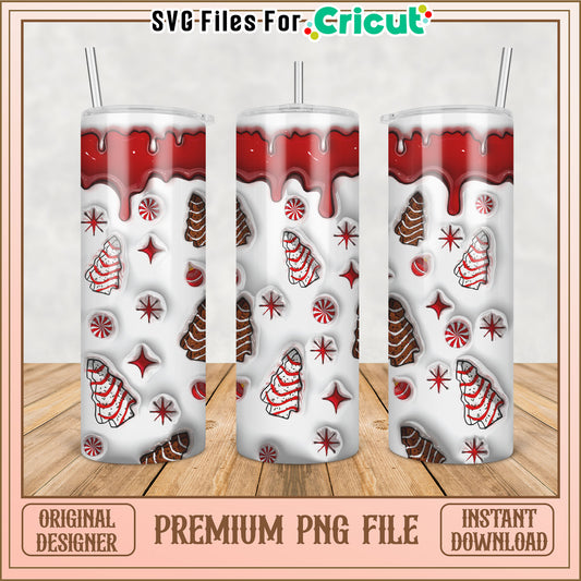 Festive Christmas Tumbler PNG Design for Cricut Crafting Download