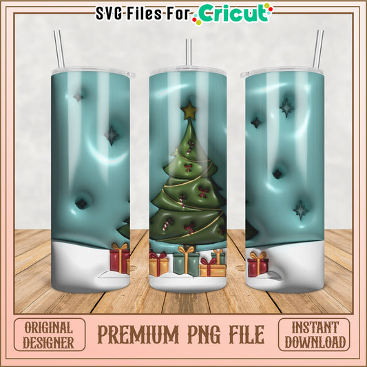 Festive Christmas Tumbler PNG Design for Cricut Crafting Needs