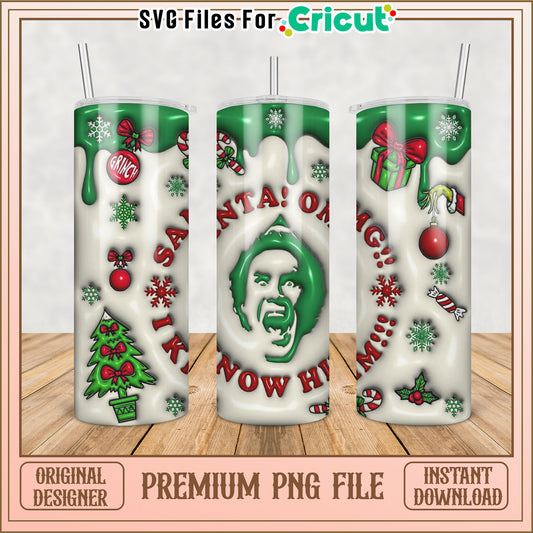 Festive Christmas Tumbler PNG Design for Cricut Crafting Projects