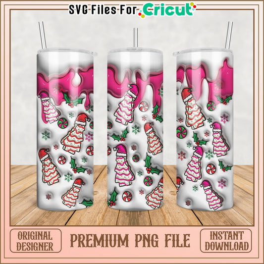 Festive Christmas Tumbler PNG Design for Cricut Projects Download