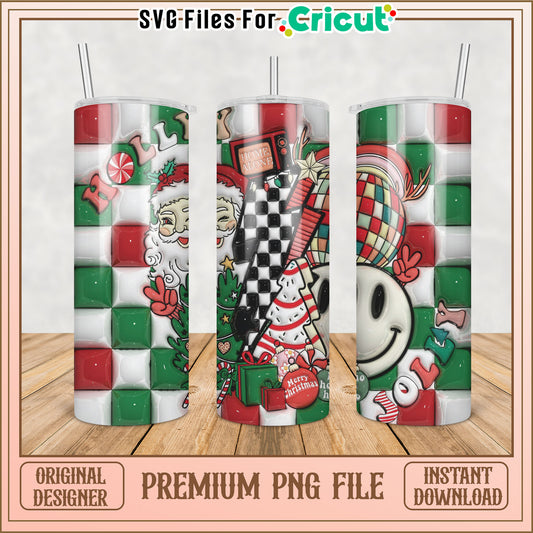 Festive Christmas Tumbler PNG Design for Cricut Users Online Download