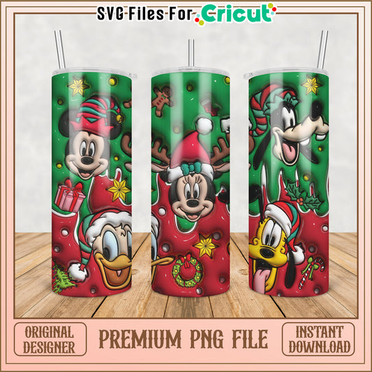 Festive Disney Tumbler PNG Design for Holiday Celebrations