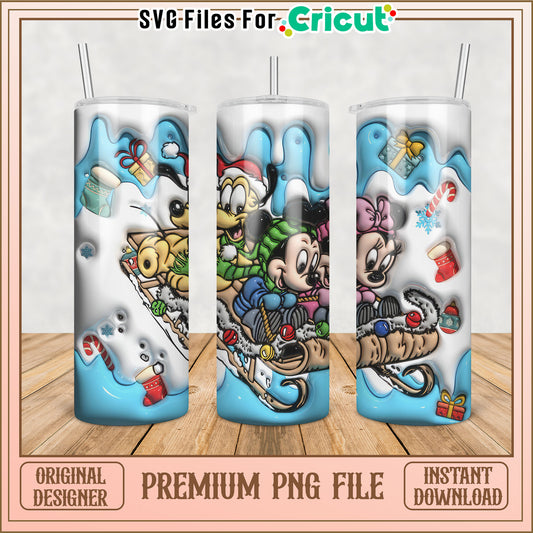 Festive Disney Tumbler PNG File for Crafting and DIY Projects