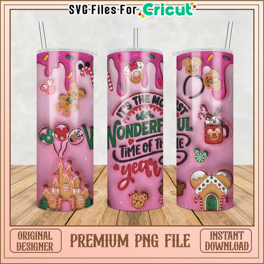 Festive Gingerbread Tumbler PNG for Cricut Holiday Creations