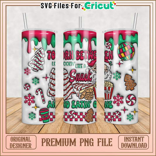 Festive Holiday Tumbler PNG Design for Creative Projects