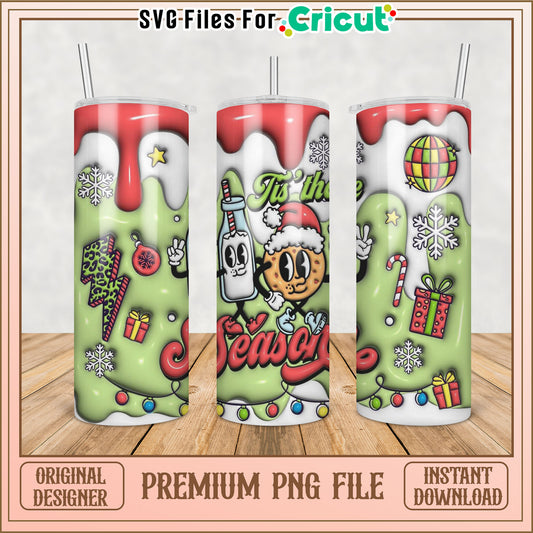Festive Holiday Tumbler PNG File Perfect for Your Cricut Projects