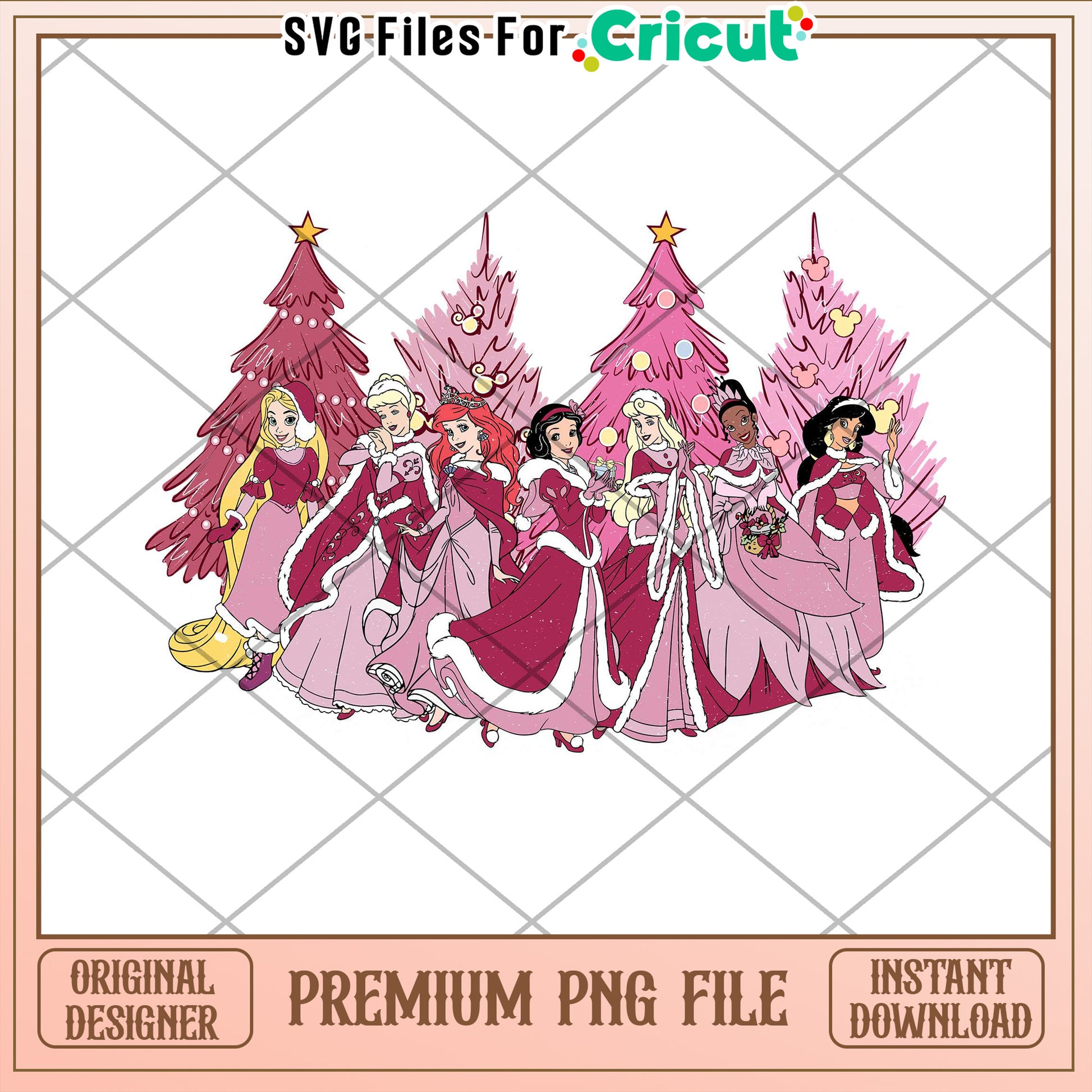 Festive Princess PNG File Ideal for Cricut Crafting Projects