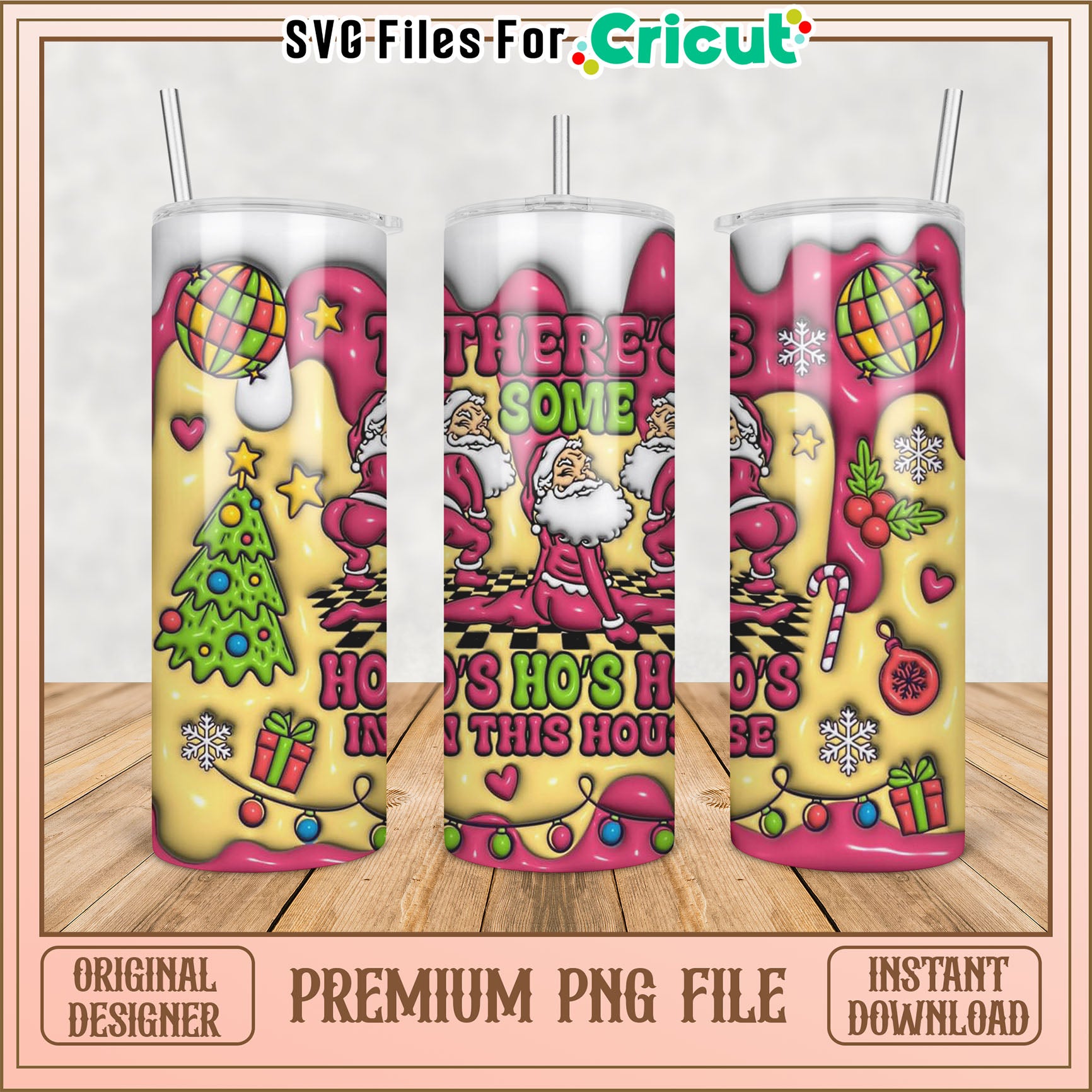 Festive Santa Tumbler PNG for Cricut Christmas Crafting Fun