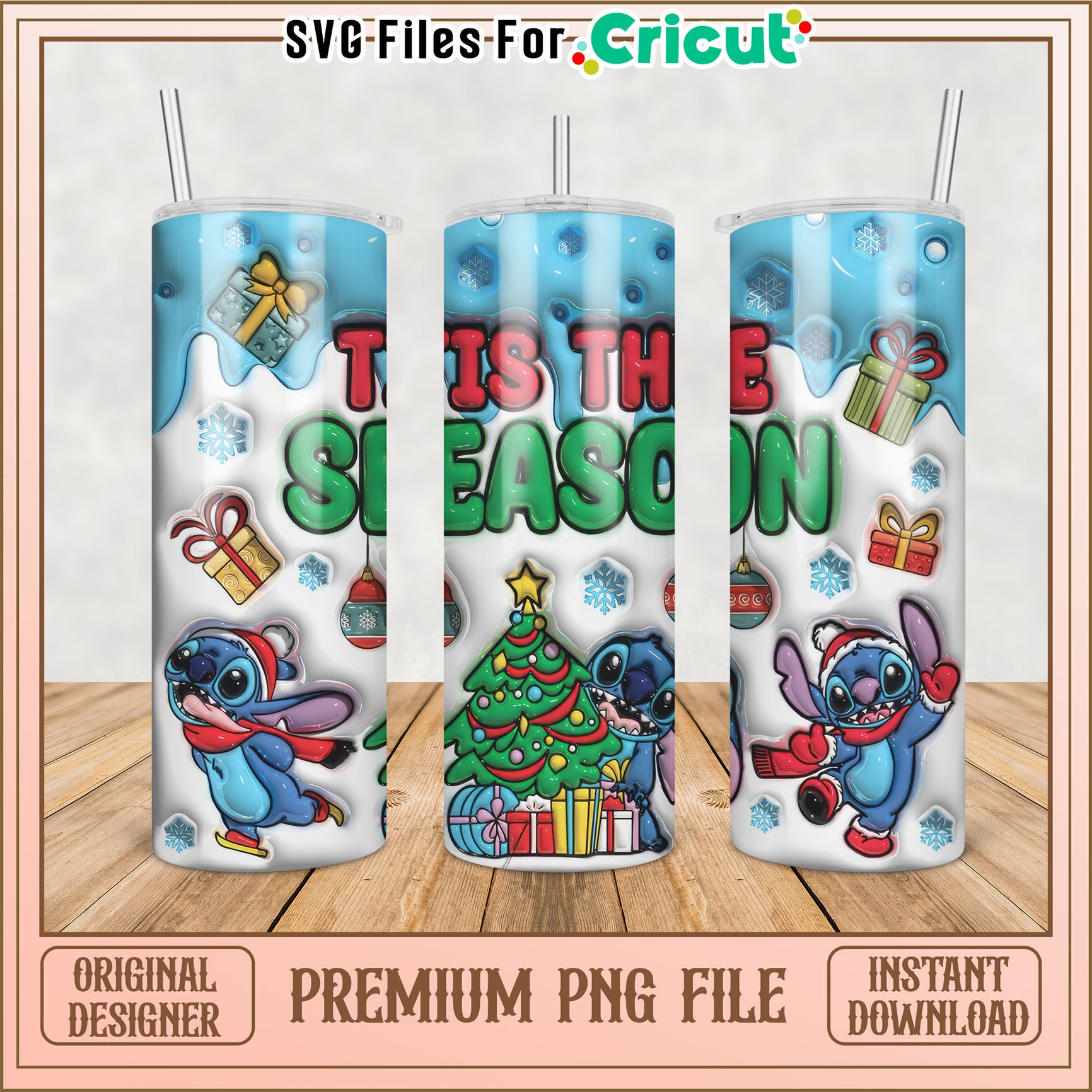 Festive Tumbler PNG Design for Cricut Holiday Crafting Joy