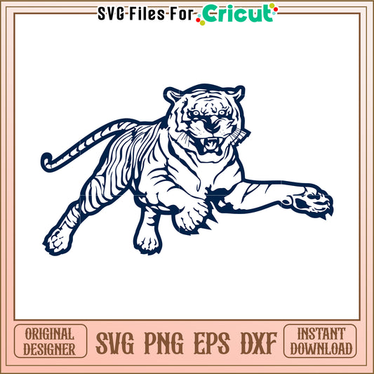 Fierce Running Tiger Clipart Design for Cricut, Perfect for Creative Projects