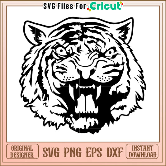 Fierce Tiger SVG File for Cricut, Perfect for Custom Projects and Crafts
