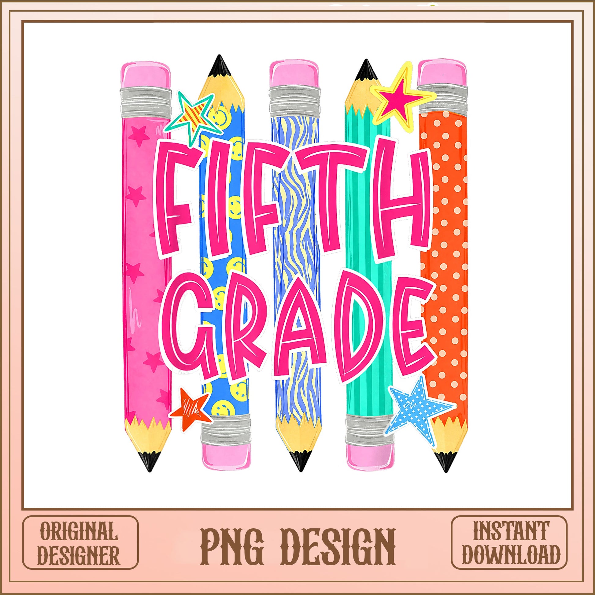 Fifth Grade PNG Sublimation, Back To School PNG, Teacher PNG