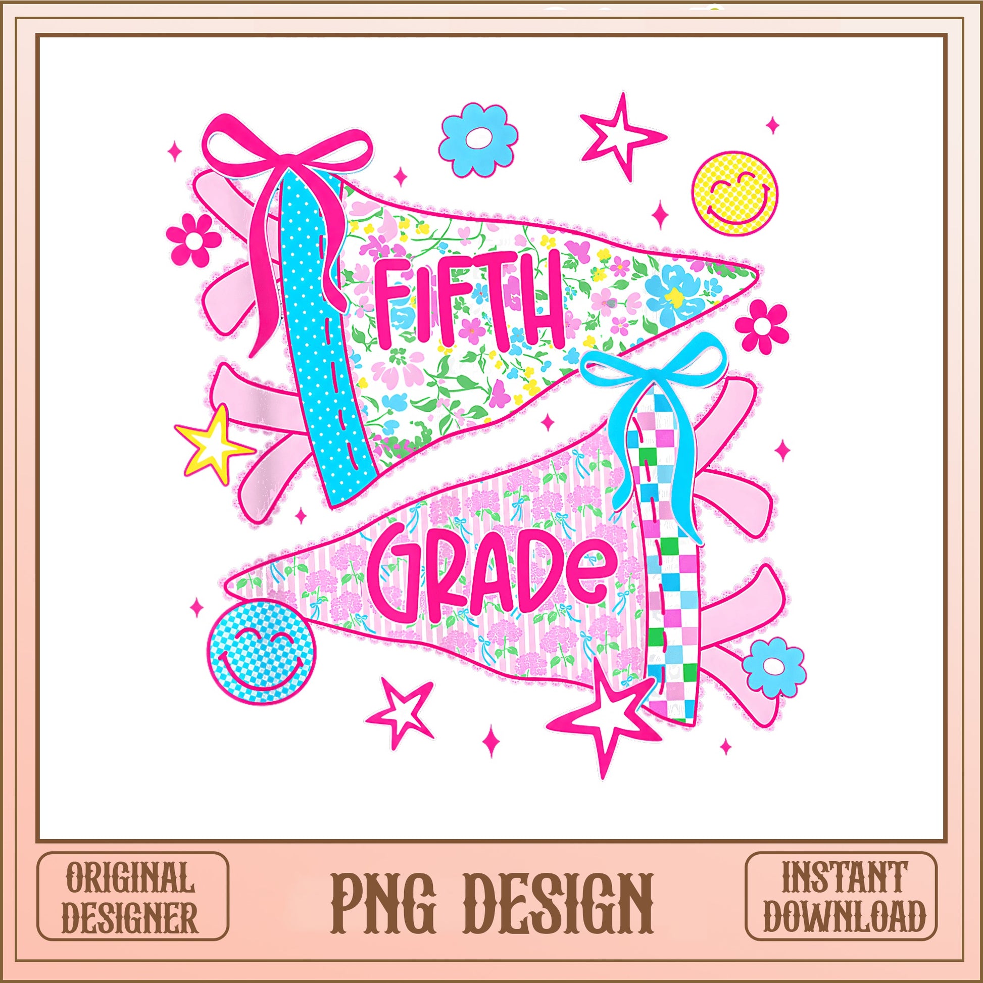 Fifth Grade Pennant PNG, Back To School PNG, Teacher PNG