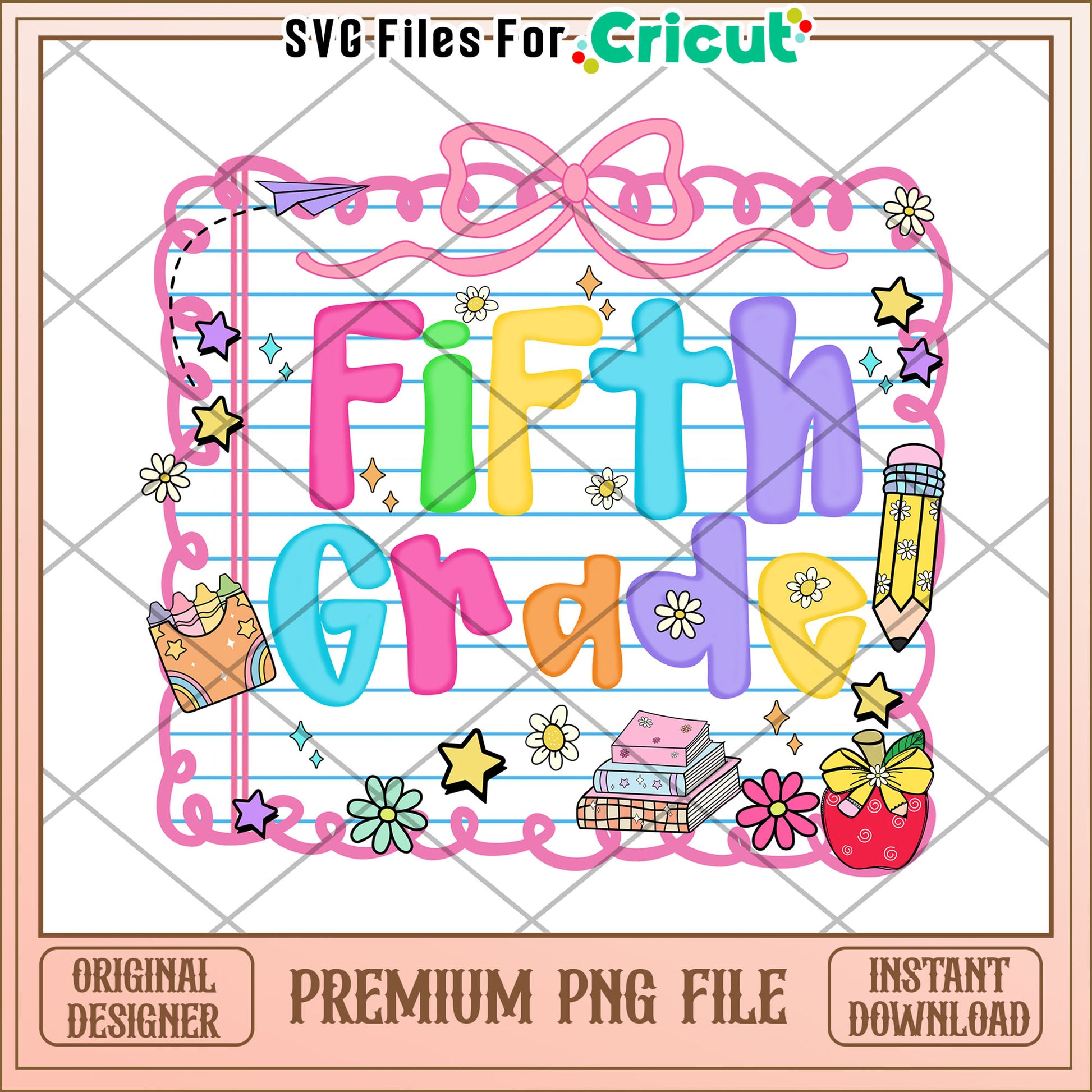 Fifth grade png, fun school essentials png, first day of school png