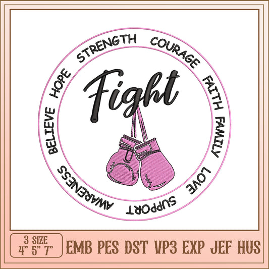 Fight Breast Cancer Embroidery Design