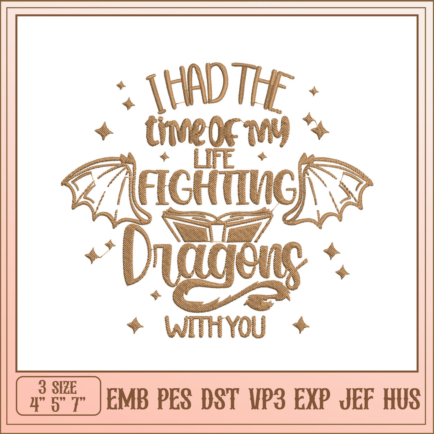 Fighting Dragons Embroidery Design