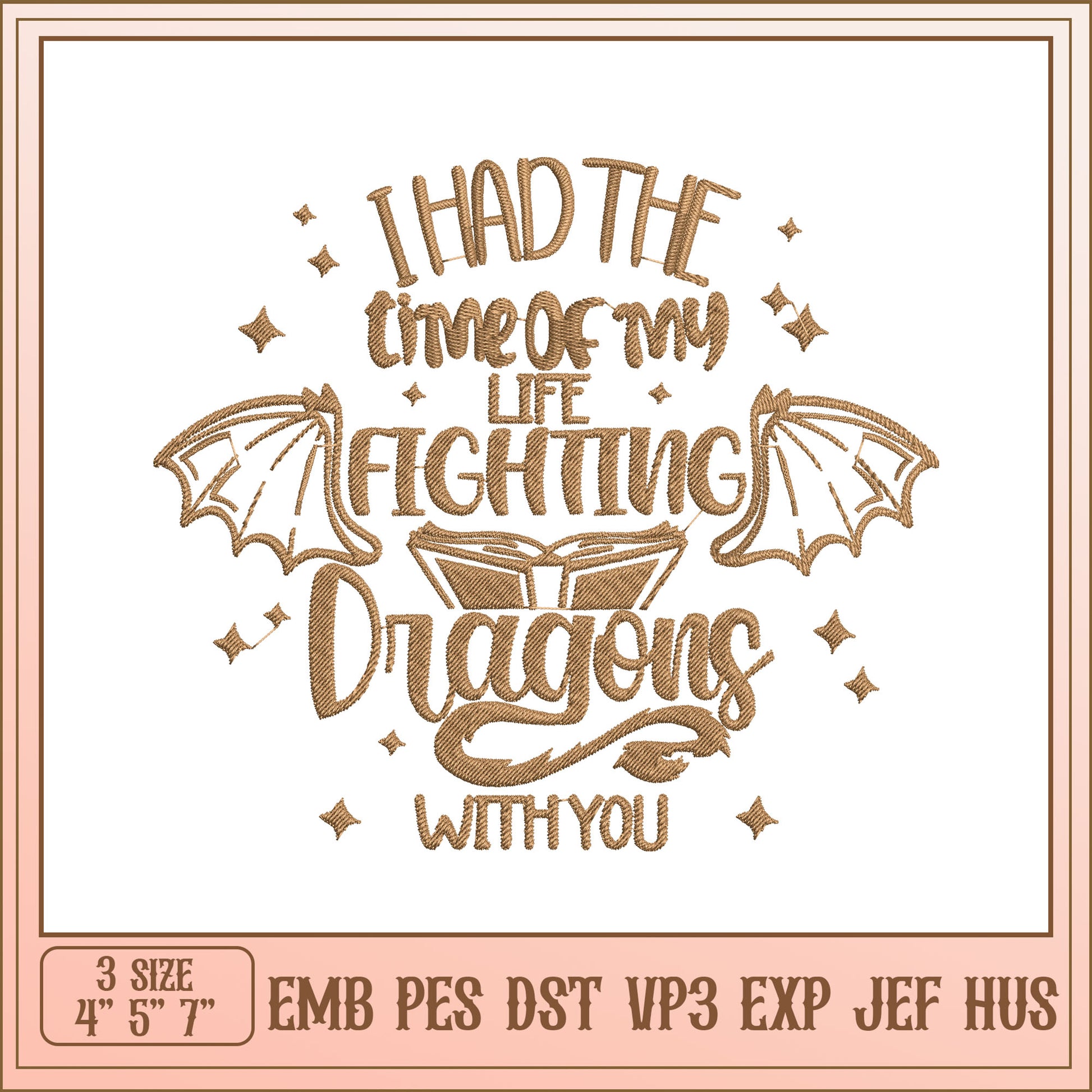 Fighting Dragons Embroidery Design