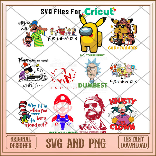 US cartoon for kids svg bundle, Family movies svg - Svgfileforcricut