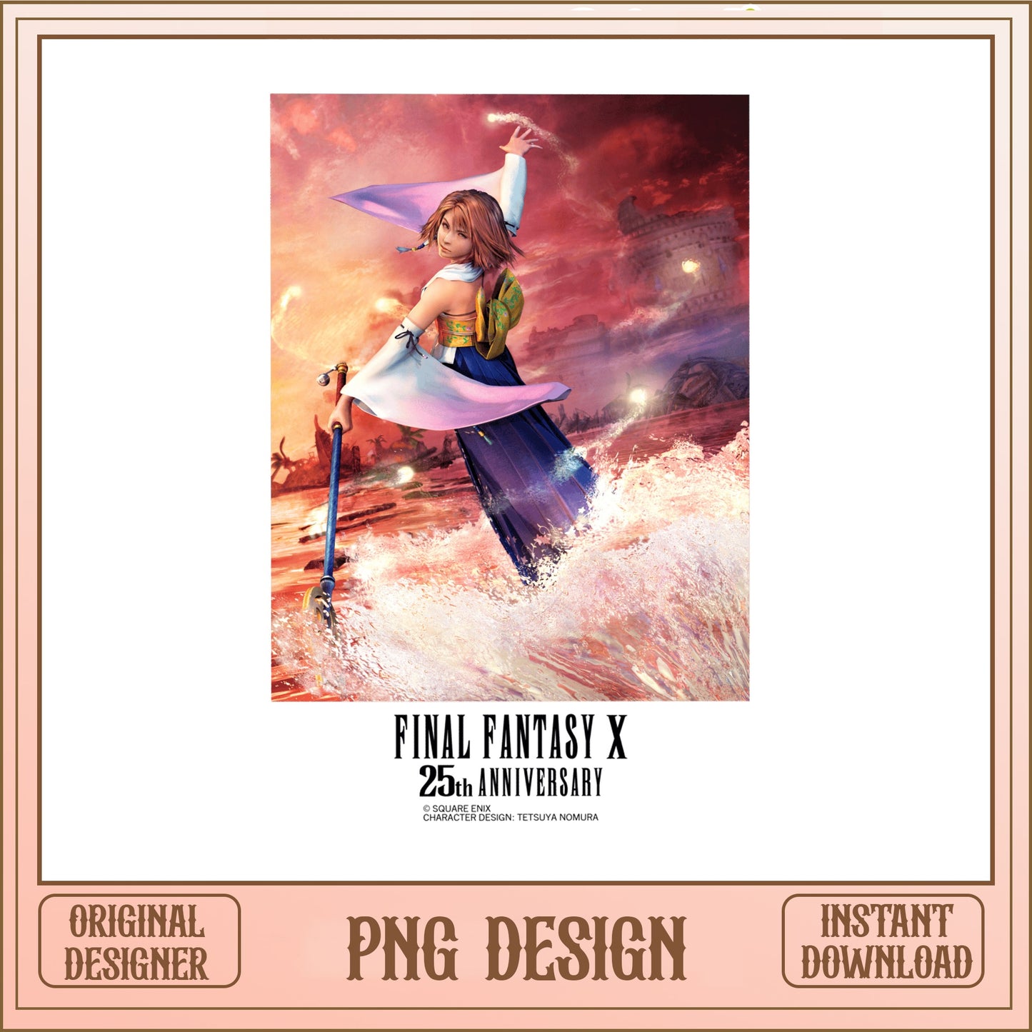 Final Fantasy X Yuna PNG, FFX 25th Anniversary PNG, RPG Game PNG