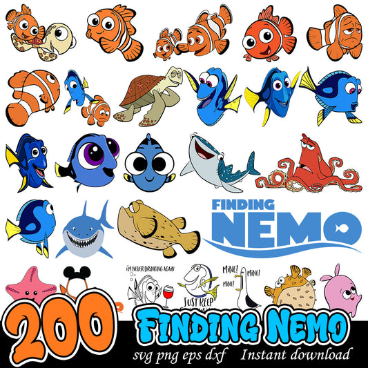 Finding Nemo Bundle Svg, Disney cartoon movies svg bundle