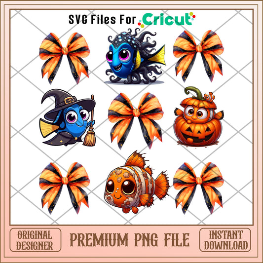 Finding Nemo and bow png, Finding Nemo png, halloween png