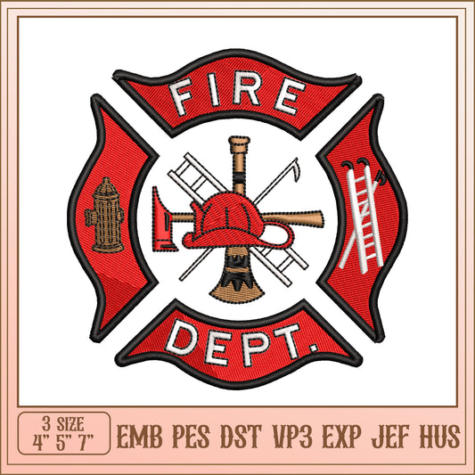 Fire Dept Embroidery Design
