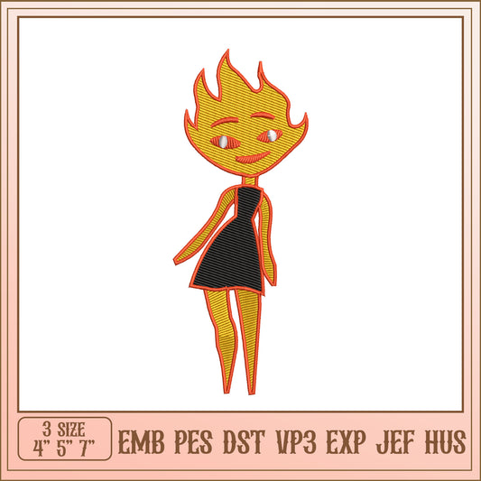 Fire Girl Embroidery Design