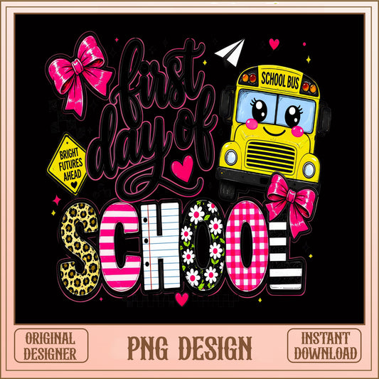 First Day Of School PNG, Back To School PNG, School Bus PNG
