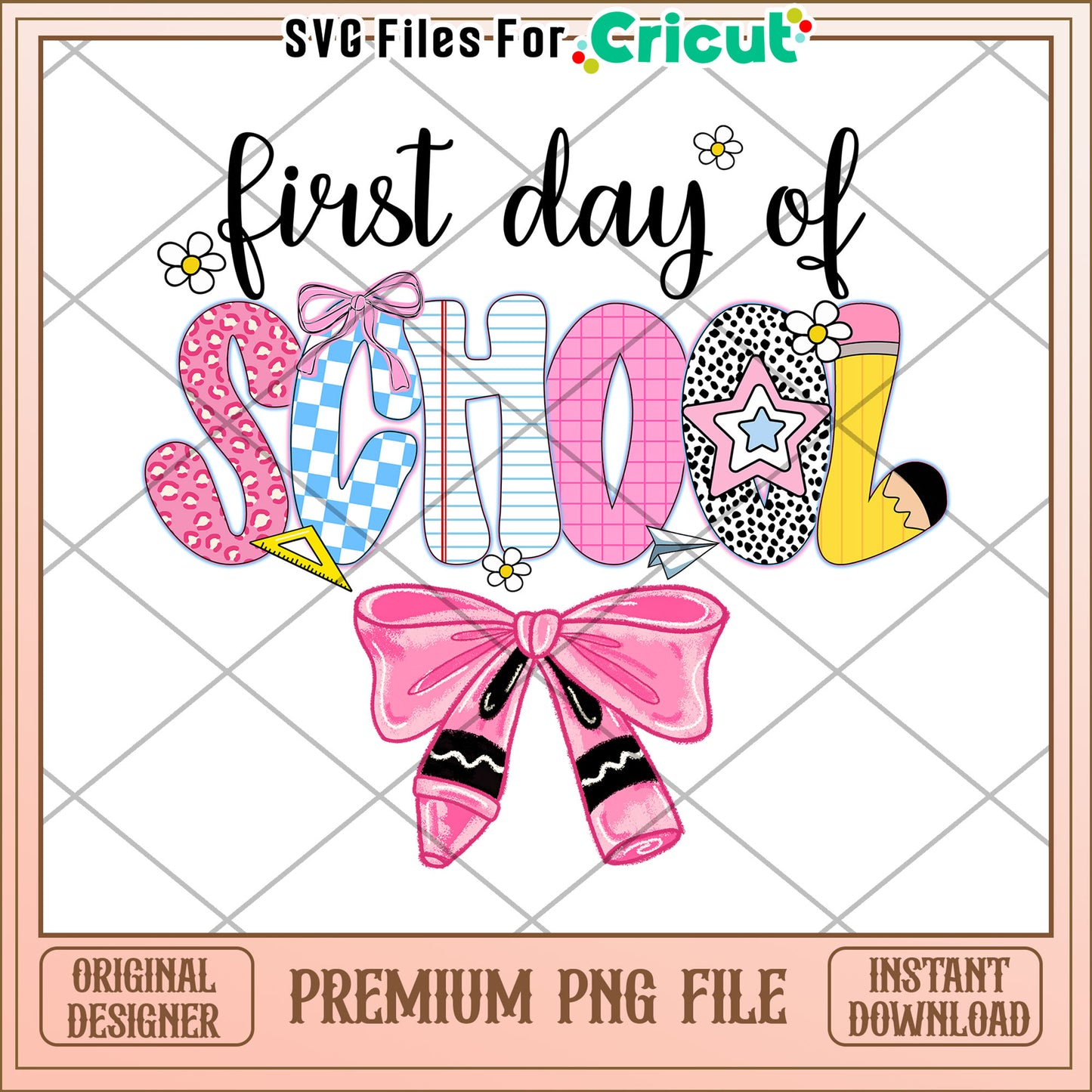 First day of school pencil design png, making learning fun​ png, back to school​ png