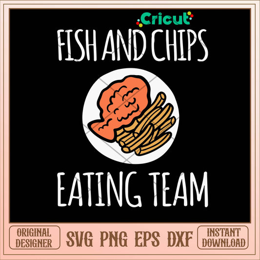 Fish And Chips Eating Team Svg