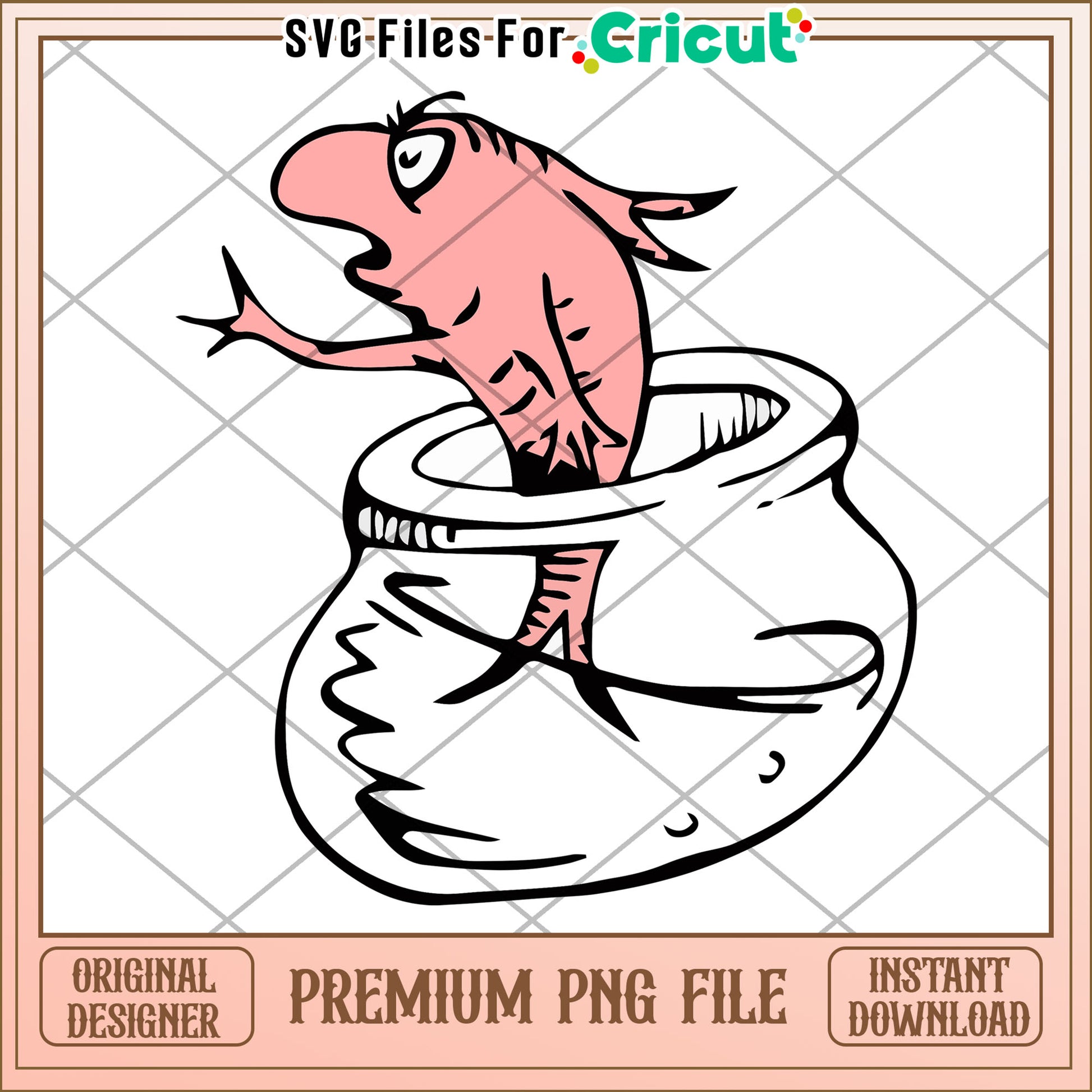 Fish in a Jar PNG - Instant Download