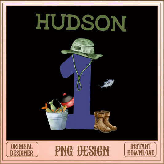 Fishing First Birthday PNG, Gone Fishing 1st Birthday, Boy Birthday PNG