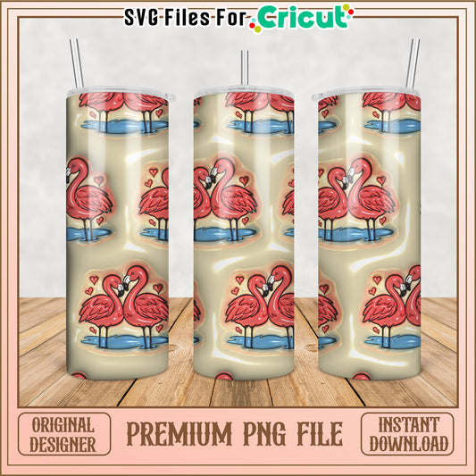 Flamingo Tumbler PNG Sublimation