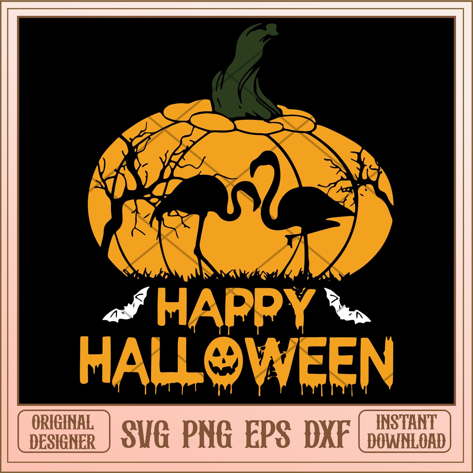 Flamingo happy halloween svg, svg, Disney characters svg, digital download