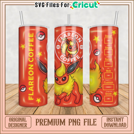 Flareon Coffee PNG Sublimation Design