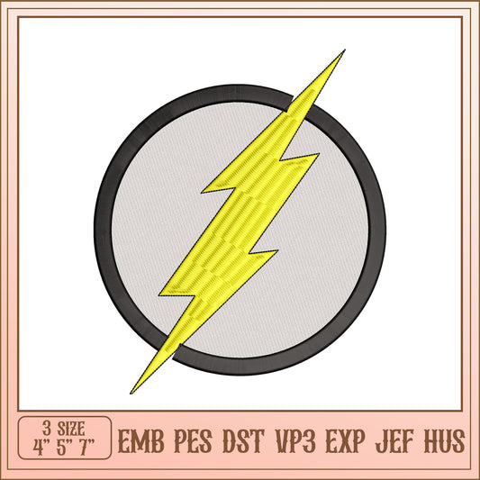 Flash Symbol Embroidery Design - EMB PES DST