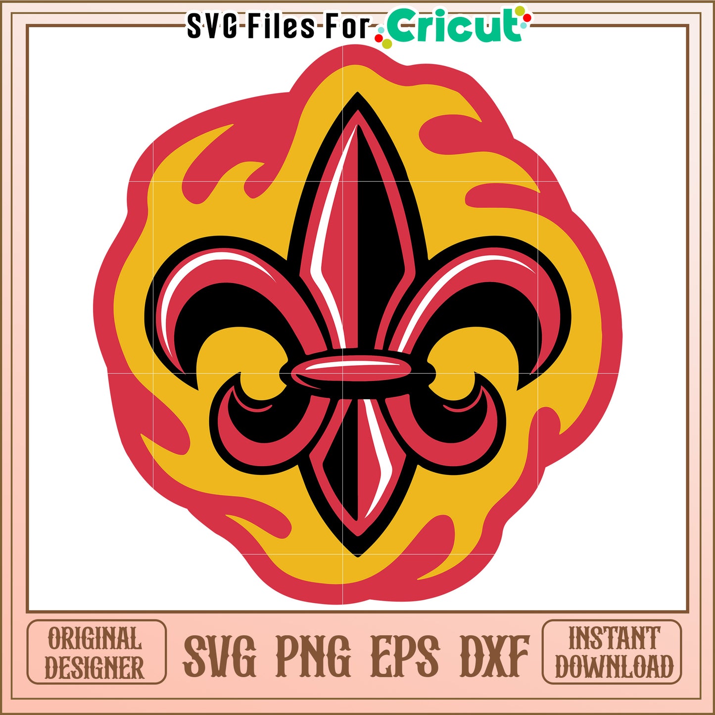 Fleur de Lis Flame Graphic Design, Perfect for Cricut Projects and Crafts