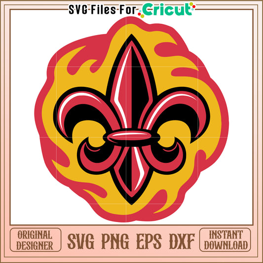 Fleur de Lis Flame Graphic Design, Perfect for Cricut Projects and Crafts