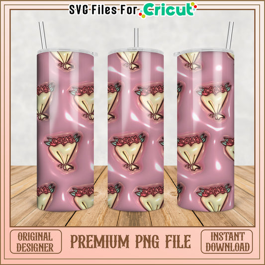 Floral Bouquet Tumbler PNG Design