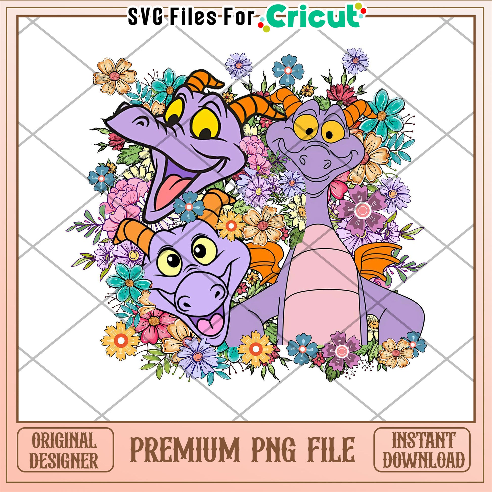 Floral Dragon PNG Cricut File