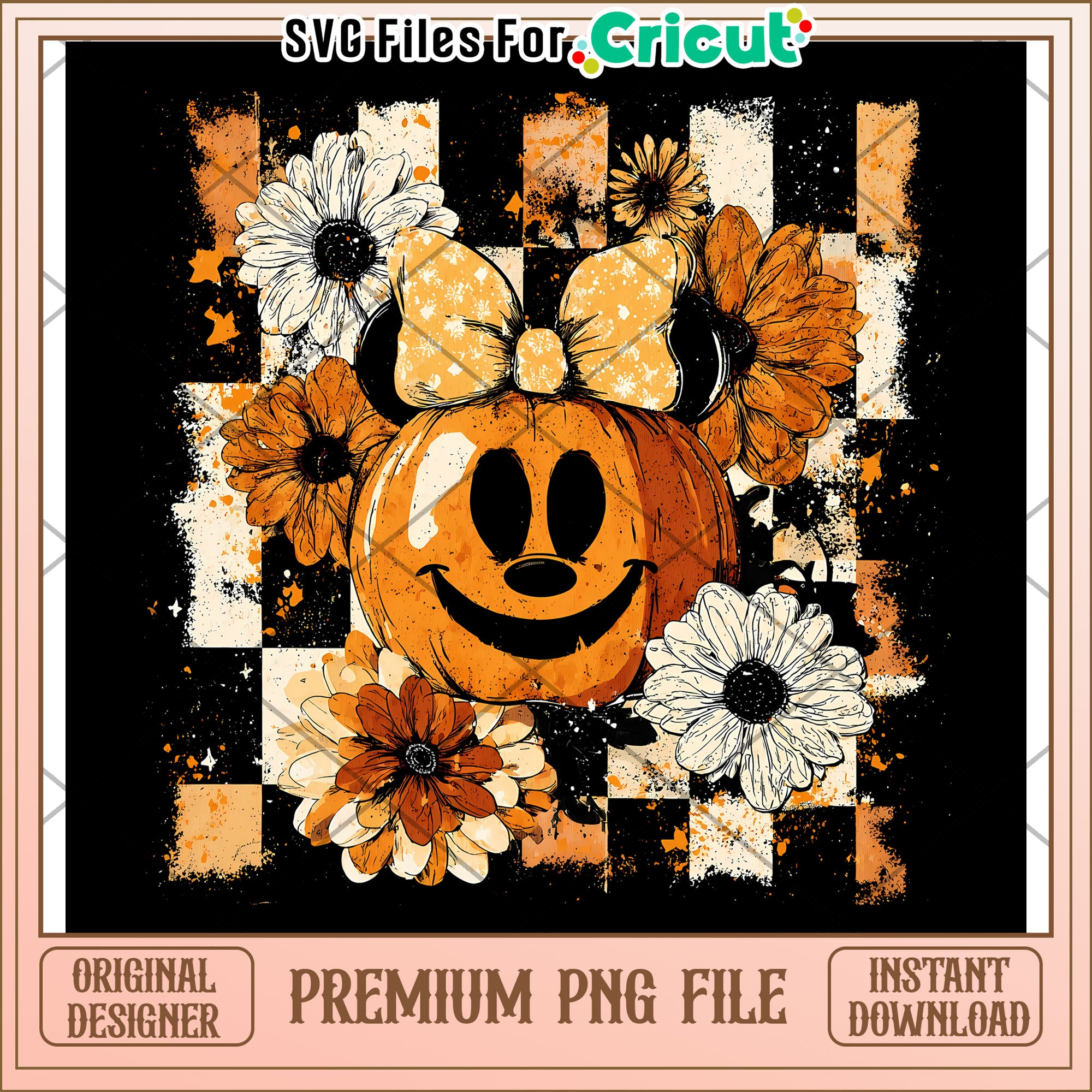 Floral Fall Pumpkin minnie png, halloween costumes png, halloween desi ...