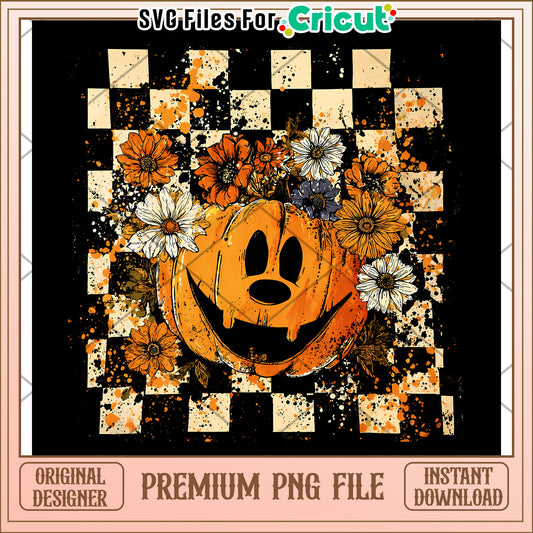 Floral Fall Pumpkin png, halloween costumes​ png, halloween desigin png