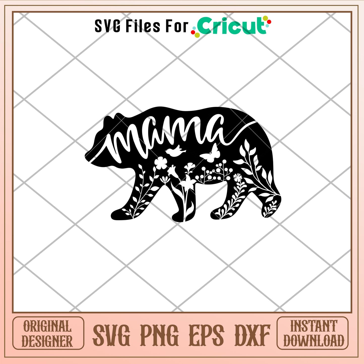 Floral Mama Bear, Floral Mama Bear Svg