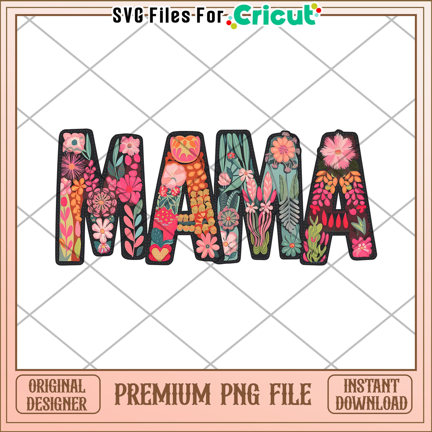 Floral Mama Design Premium PNG Instant Download